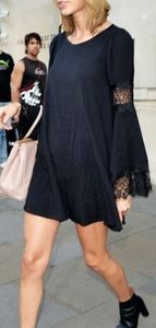 Umgee boho mini dress with crochet detail